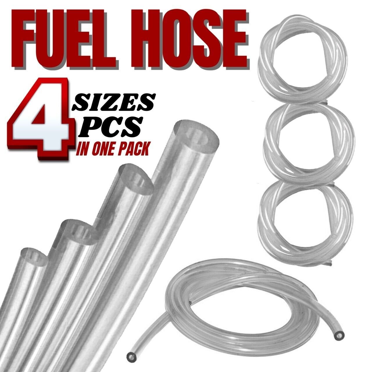4 Sizes Petrol Fuel Gas Line Pipe Hose Tubing For String Trimmer ...