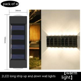 Solar Double-headed Wall Lamp Outdoor Yard Lamp Waterproof Outdoor Up (Option: 8 Sets Warm Light)