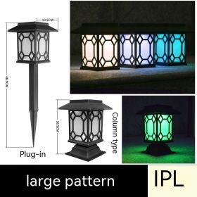 Solar powered lamp in the courtyard garden of Xiaogong (Option: Lattice Color Light-Solar Energy Lawn Lamp)