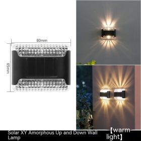 Solar Wall Lamp Outdoor Courtyard Waterproof Light Control Small Night Lamp (Option: Warm Light-Solar Wall Lamp)