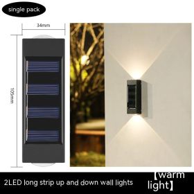 Solar Double-headed Wall Lamp Outdoor Yard Lamp Waterproof Outdoor Up (Option: Warm Light)
