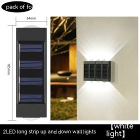 Solar Double-headed Wall Lamp Outdoor Yard Lamp Waterproof Outdoor Up (Option: 4 Sets White Light)