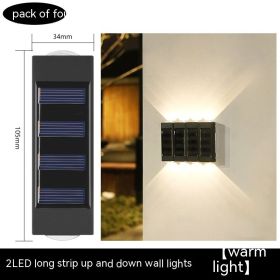 Solar Double-headed Wall Lamp Outdoor Yard Lamp Waterproof Outdoor Up (Option: 4 Sets Warm Light)