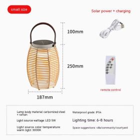 Outdoor Lamp Waterproof Courtyard Villa Garden Lamp Modern Minimalist Terrace Solar Woven Lamp (Option: Small Solar Energy)